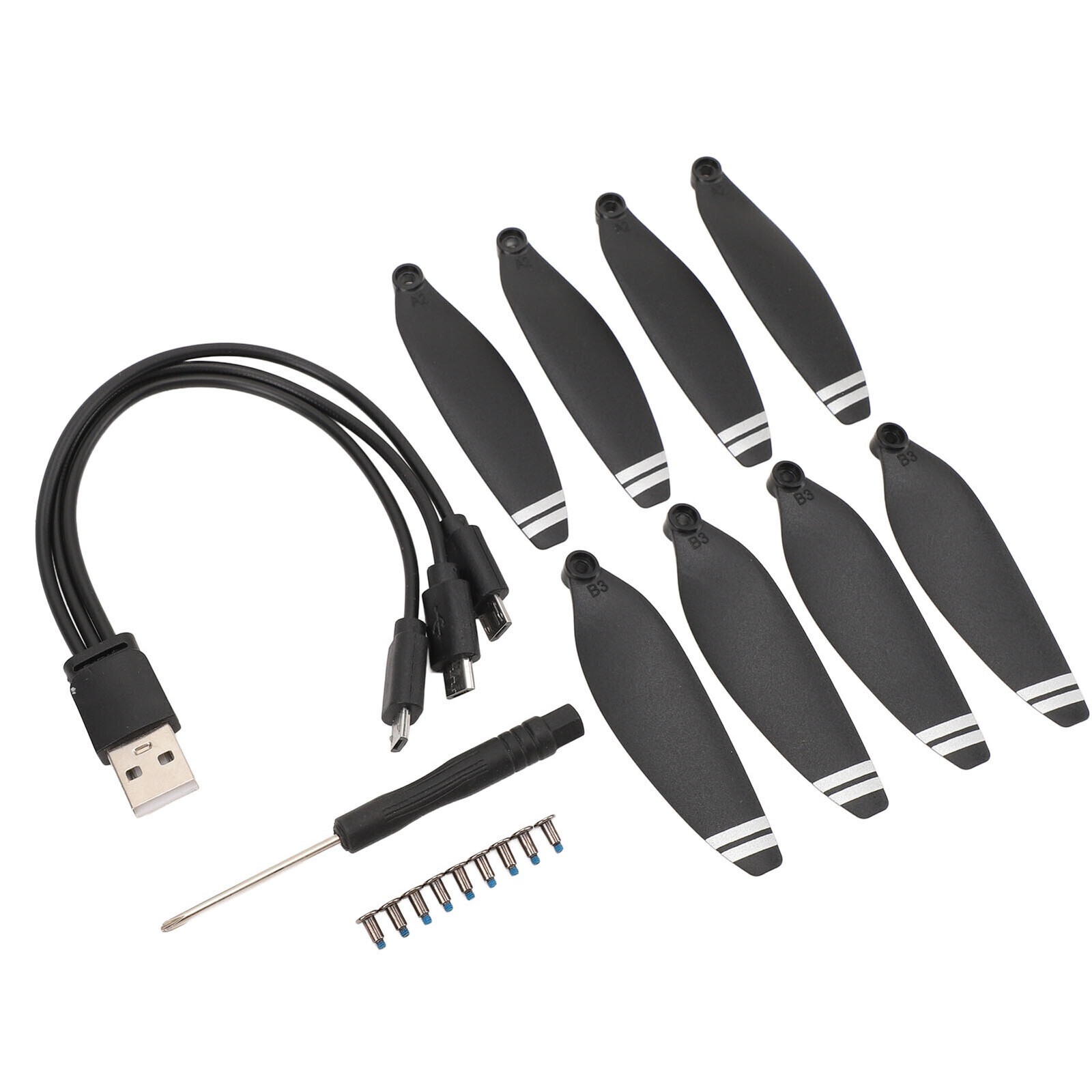 8PCS Drone Propellers Plastic 2.8 Inch Lightweight Quiet RC Drone Propeller