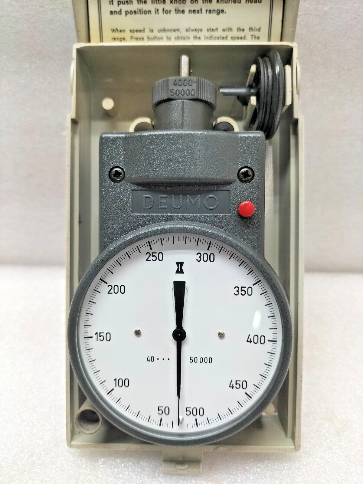 DEUMO MECHANICAL TACHOMETER RANGE 40-50,000 1/min