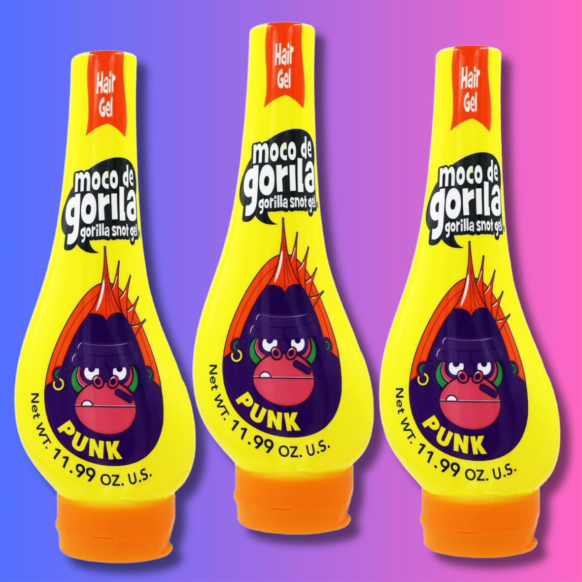 MOCO DE GORILA Punk Gorilla Snot Beast Hold Squeeze Hair Gel 11.99 Oz (3 pack)