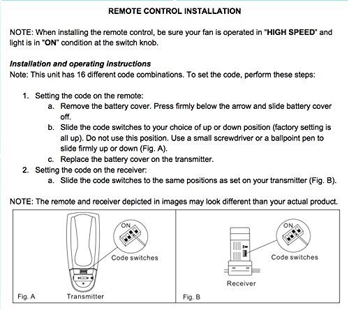 Hampton Bay Ceiling Fan Remote for UP ceiling & Down Floor two lights 500+ Sold