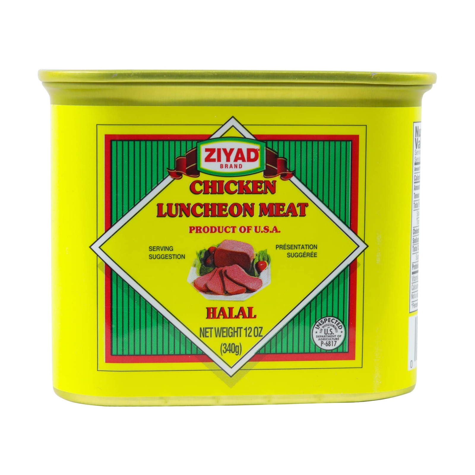 Ziyad Chicken Luncheon Meat, Halal, 12 Ounce Pull-Top Can, Fully Cooked, Read...