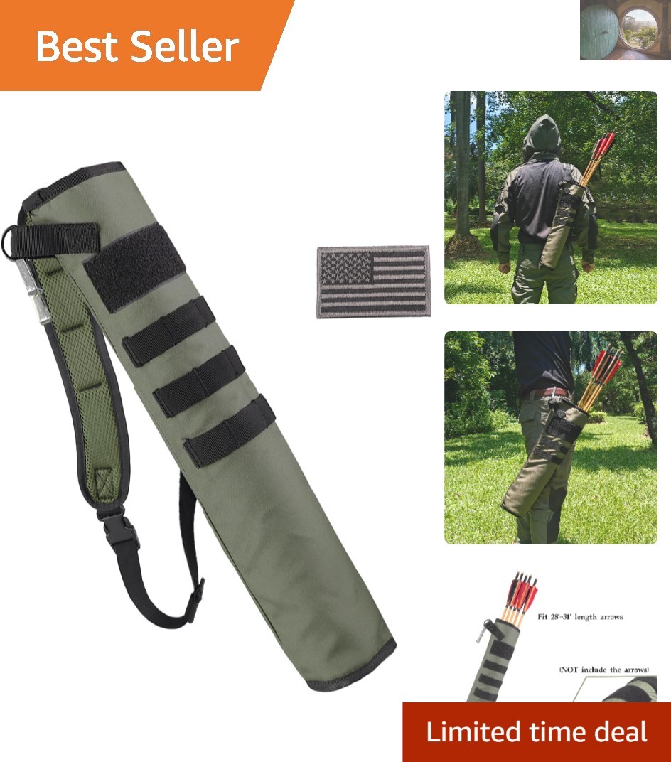 Lightweight Ranger Green Dual-Use Archery Quiver for 12-18 Arrows - Molle System