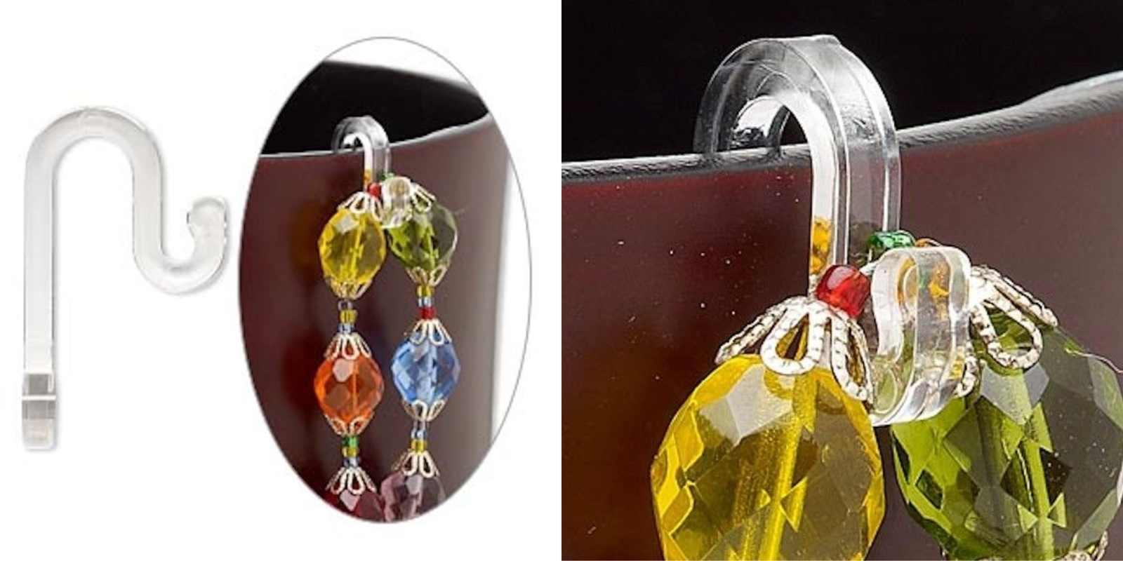 Bead Hooker, 10 Clear Acrylic 1 Inch Display Hooks *