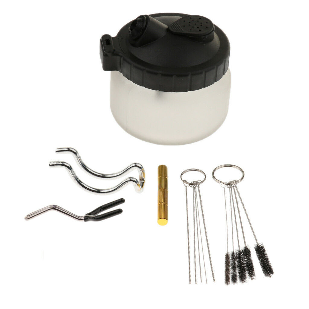 1Set Multifunctional Airbrush Cleaning Pot Glass Filters with Cleaning Brushes
