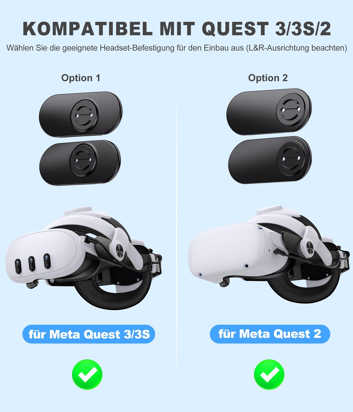 Battery Head Strap for Meta Quest 3/Quest 3s/Quest 2, VR Headset Strap with S...