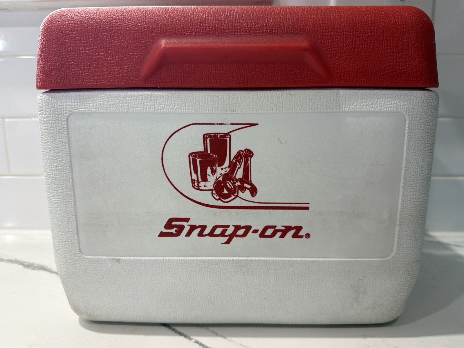 Vintage Snap On Tools Cooler Gott Brand Model 1806 Red & White With Ice Pack