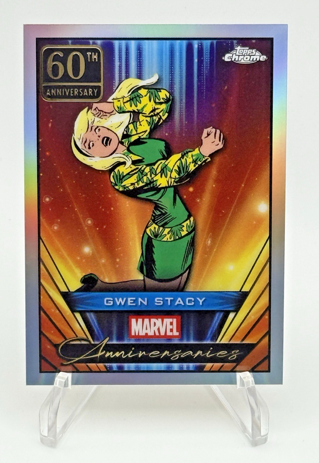 2025 Topps Chrome Marvel – Gwen Stacy ✨ 60th Anniversary Refractor #MA-7