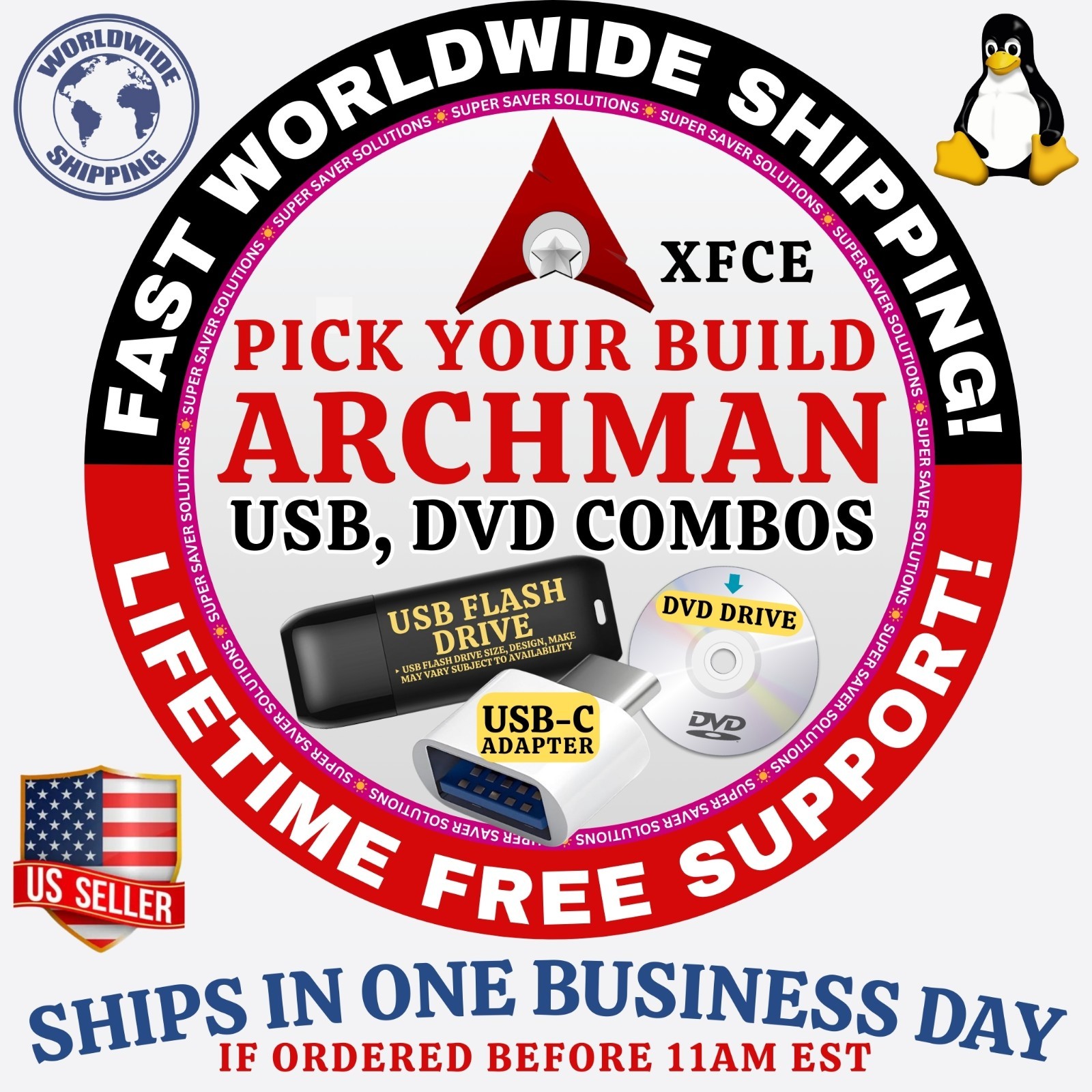 ARCHMAN LINUX OS | LATEST XFCE BUILD ISO | DVD, USB + COMBOS | FAST SHIPPING