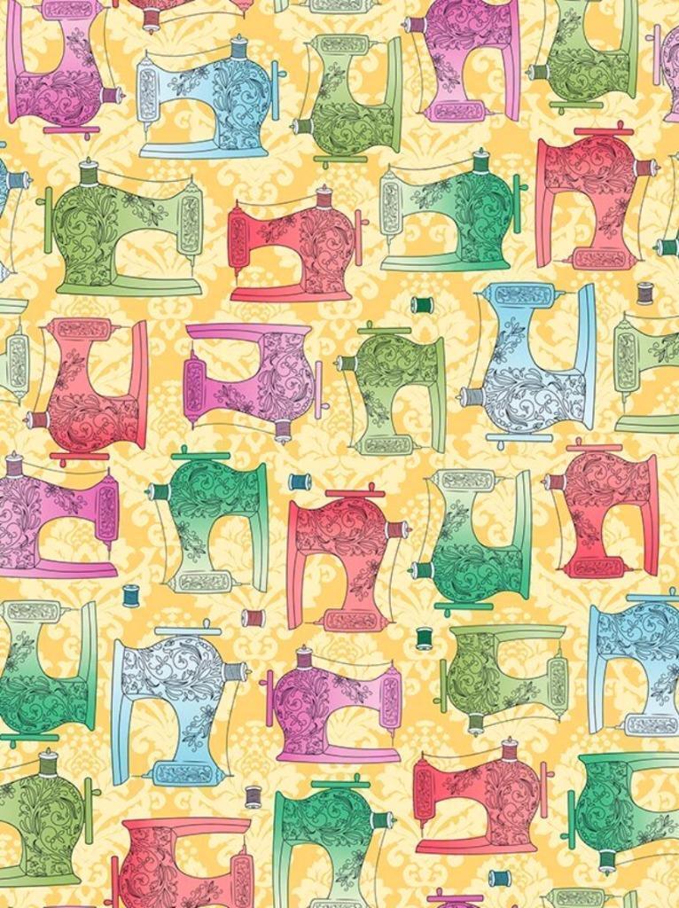Quilting Treasures  ~  Fabrics Follies ~1/2 yard~ Butter ~ 25761 S ~100% Cotton