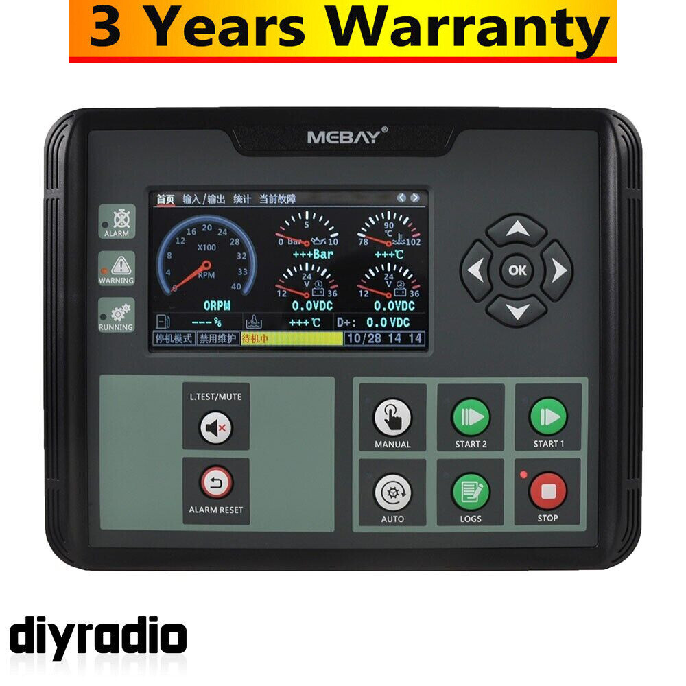 MEBAY FC70DR Fire Pump Controller 4.3" LCD Diesel Engine J1939 CAN RS485 Modbus