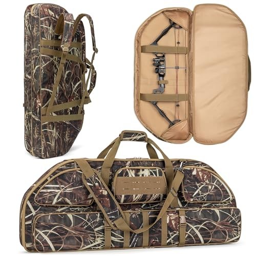 Padded Soft Bow Case with Arrow Pocket, Backpack & Shoulder Strap for Hunting