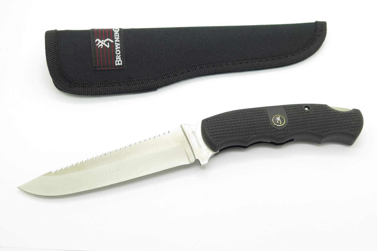 Vtg Browning 616 Seki Japan Swivellok AUS8A Lockback Fixed Saw Hunting Knife