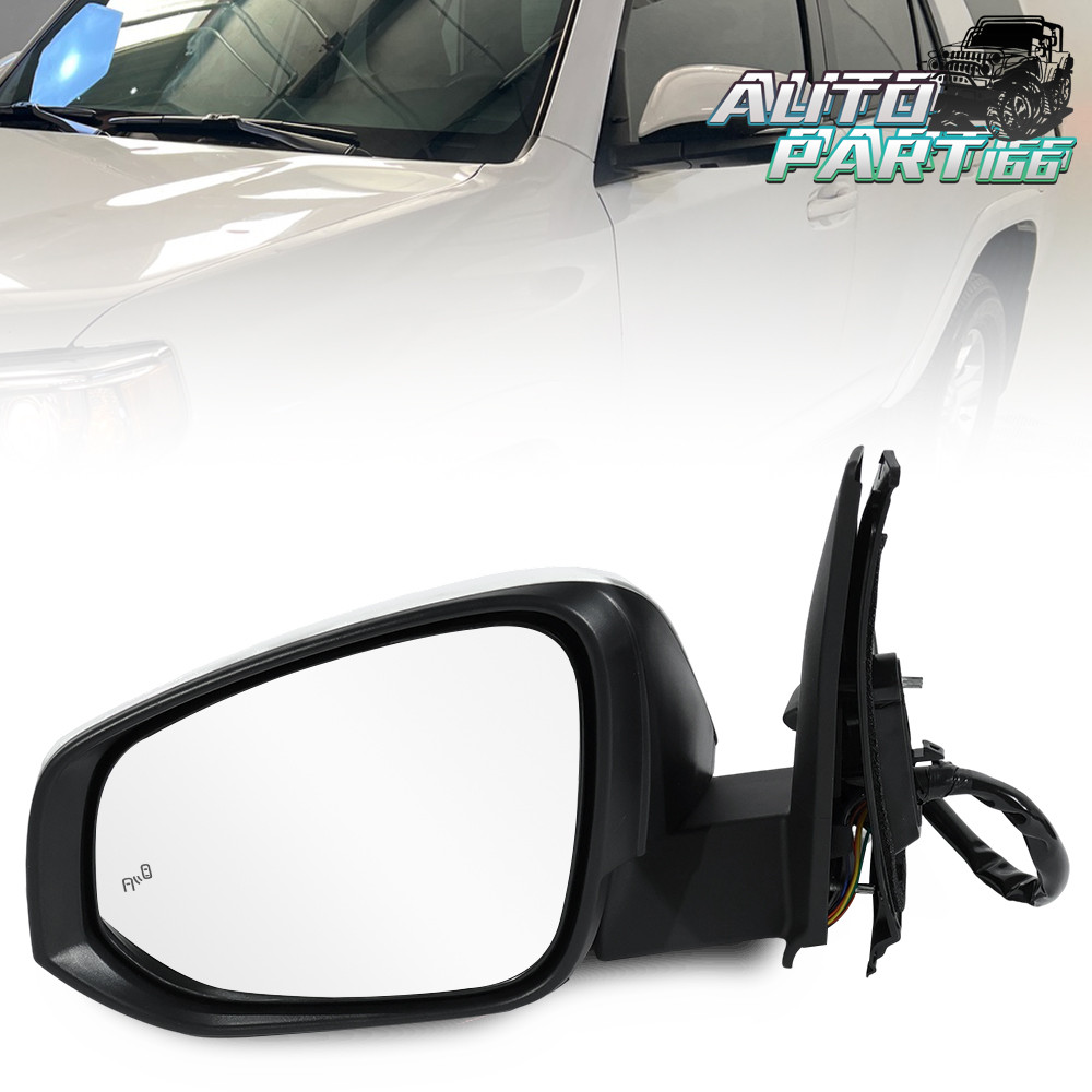 Left Side Mirror Pearl White W/ Camera BSM For Toyota 4Runner 2014-2023 14 Pins