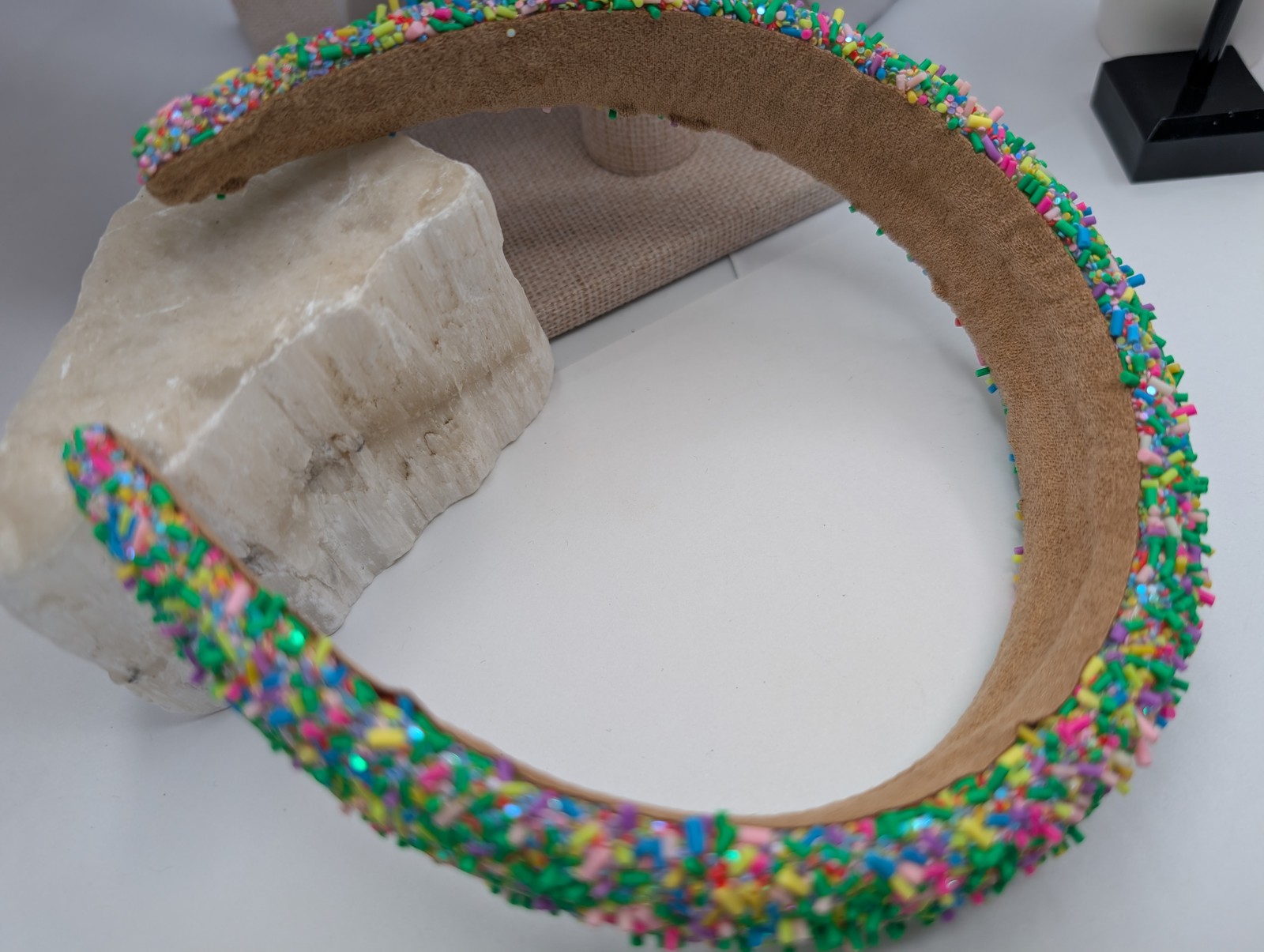 Fun Rainbow Sprinkles Headband Multicolor Padded Party Costume Accessory
