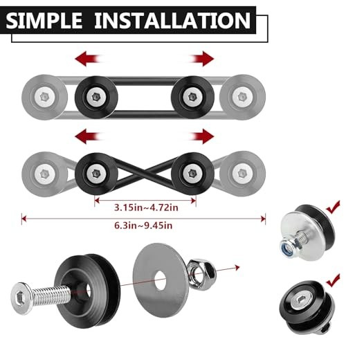 Universal Bumper Clips, Front Rear Bumper Quick Release Kit, Bumper 2set Black