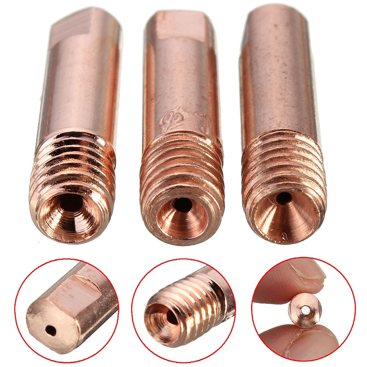 10Pcs Nozzles 0.8/1.0/1.2mm MB-15AK MIG/MAG 25*6mm Welding Tips Holder
