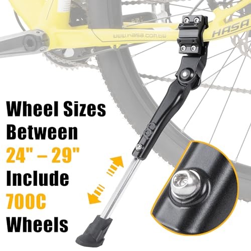 Adjustable Rear Mount Bicycle Kickstand | Sturdy & for 24" - 29" & 700c
