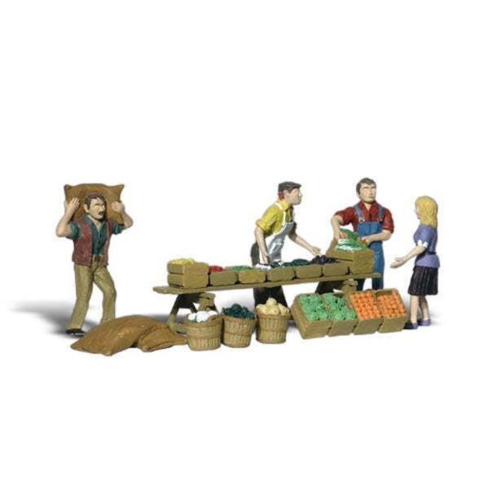 NEW Woodland O Scale Farmers Market Train Figures A2750