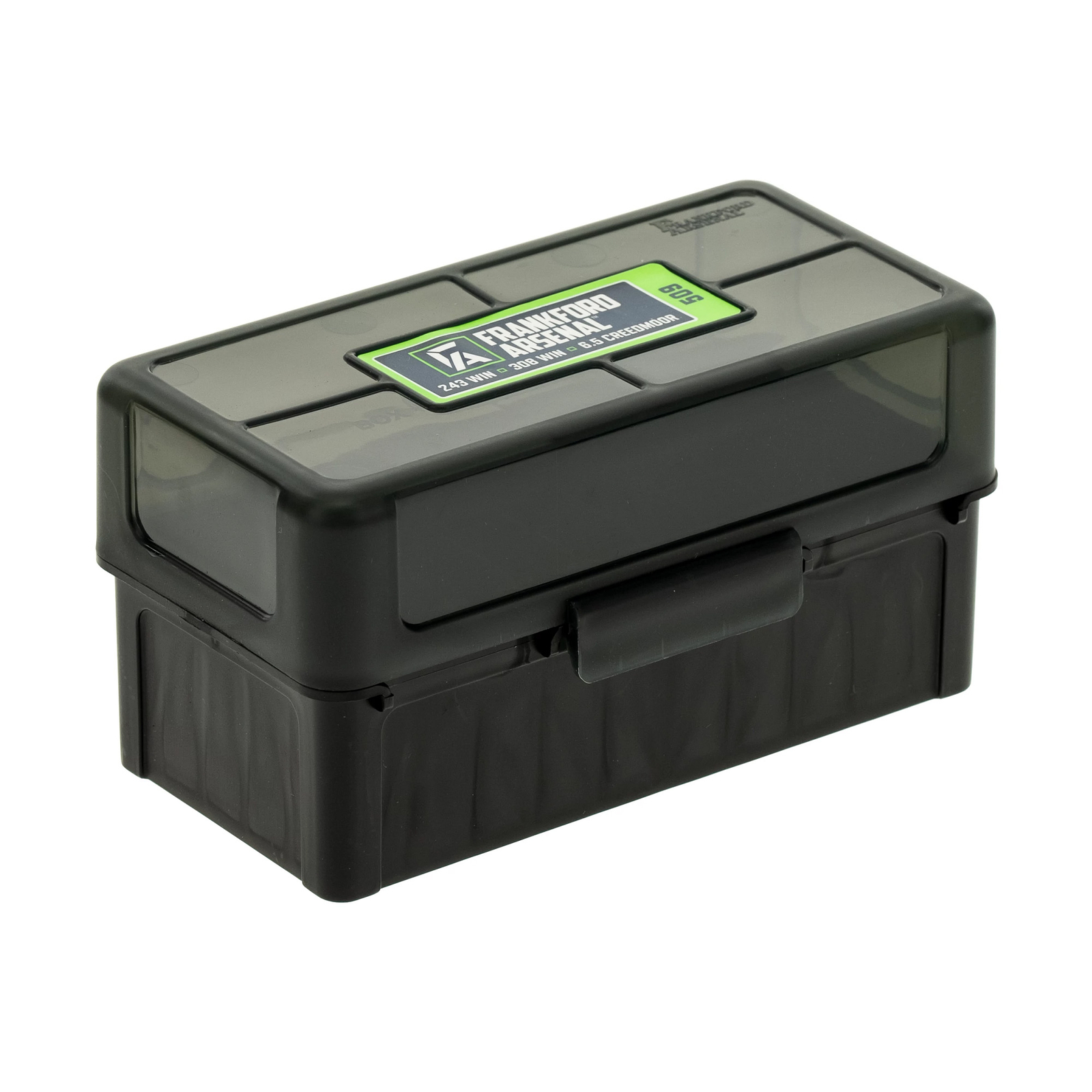 Frankford Arsenal Hinge-Top Ammo Box for 50 Rounds Fits .22-250 Rem & .308 Win