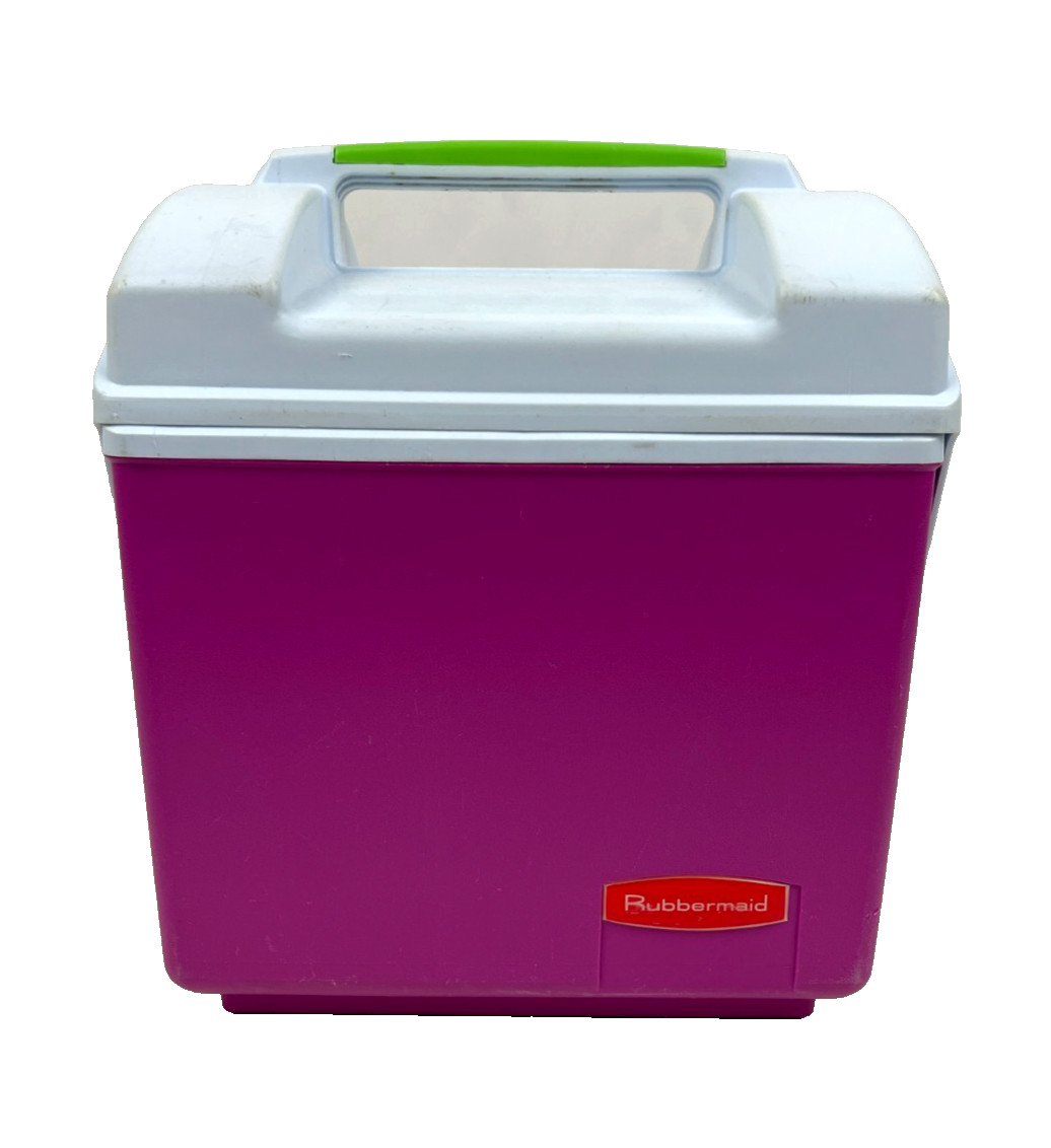 Vintage RUBBERMAID SIDEKICK PINK Green Lunch Box Cooler Ice Chest 6 Pack *