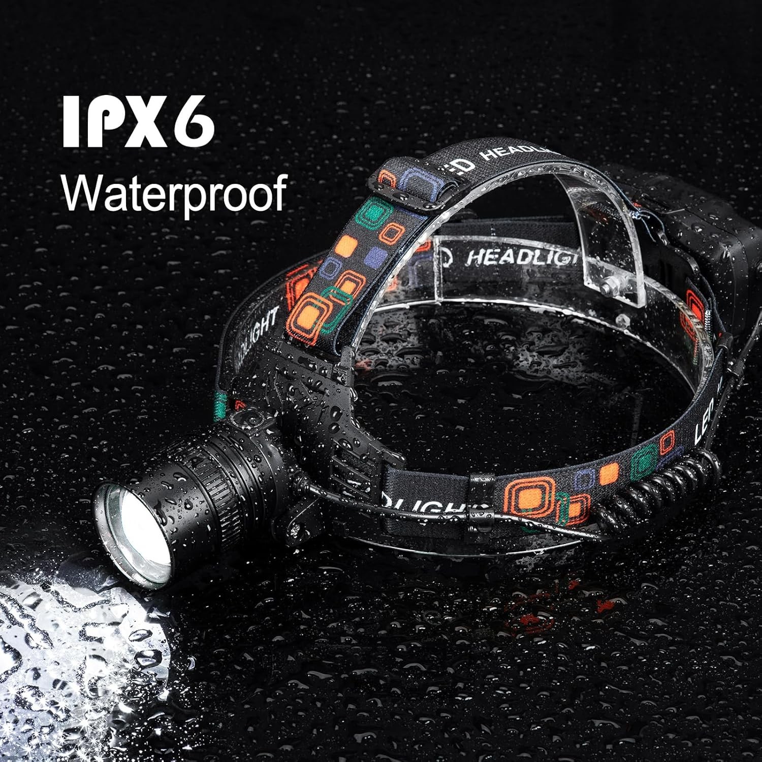 Rechargeable LED Headlamp 2 Pack Super Bright 3 Modes IPX6 Waterproof Camping