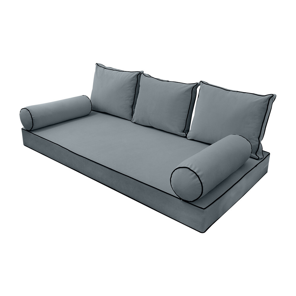 SLIPCOVER ONLY S.V3 Velvet Indoor Daybed Mattress Pillow ContrastPipe Twin AD347