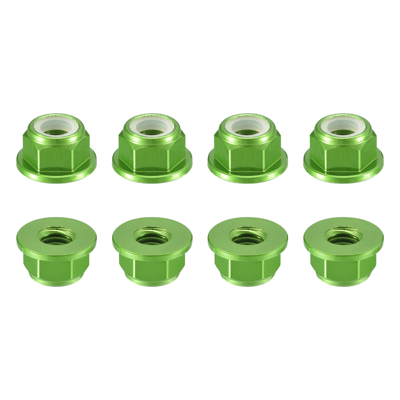 Nylon Insert Hex Lock Nuts, 8pcs - M4x0.7mm Self-Locking Nut(Green)