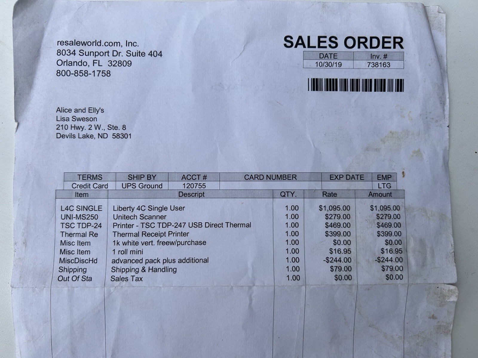 Energy Star Thermal Barcode Tag Printer USB
