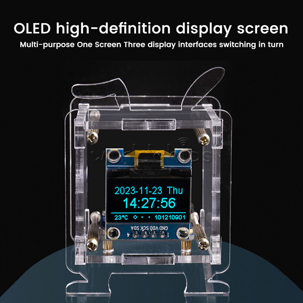 ESP8266 DIY Electronic Kit OLED Display Mini Clock + Shell DIY Soldering Project