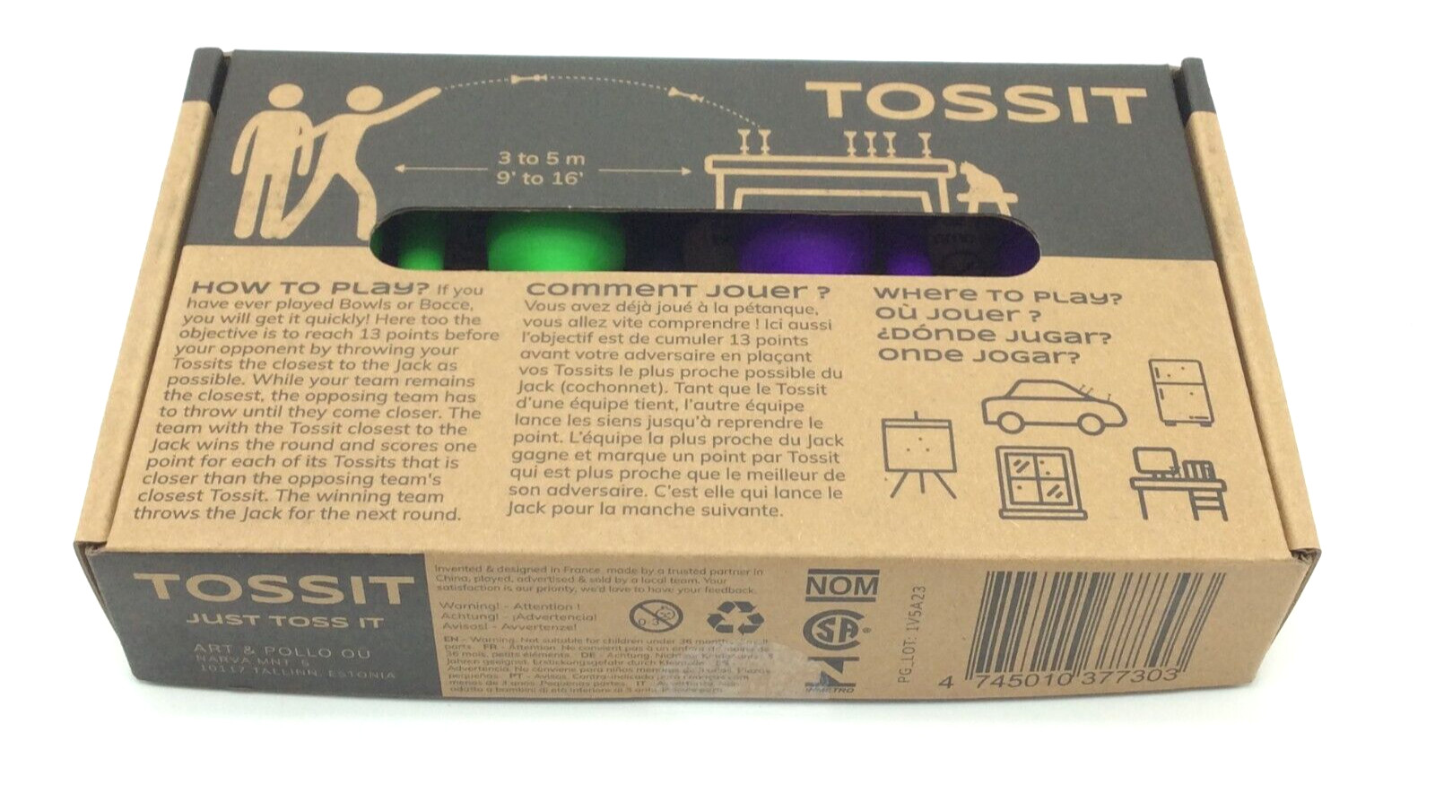 TOSSIT. Silicone Indoor Dart Game Green & Purple