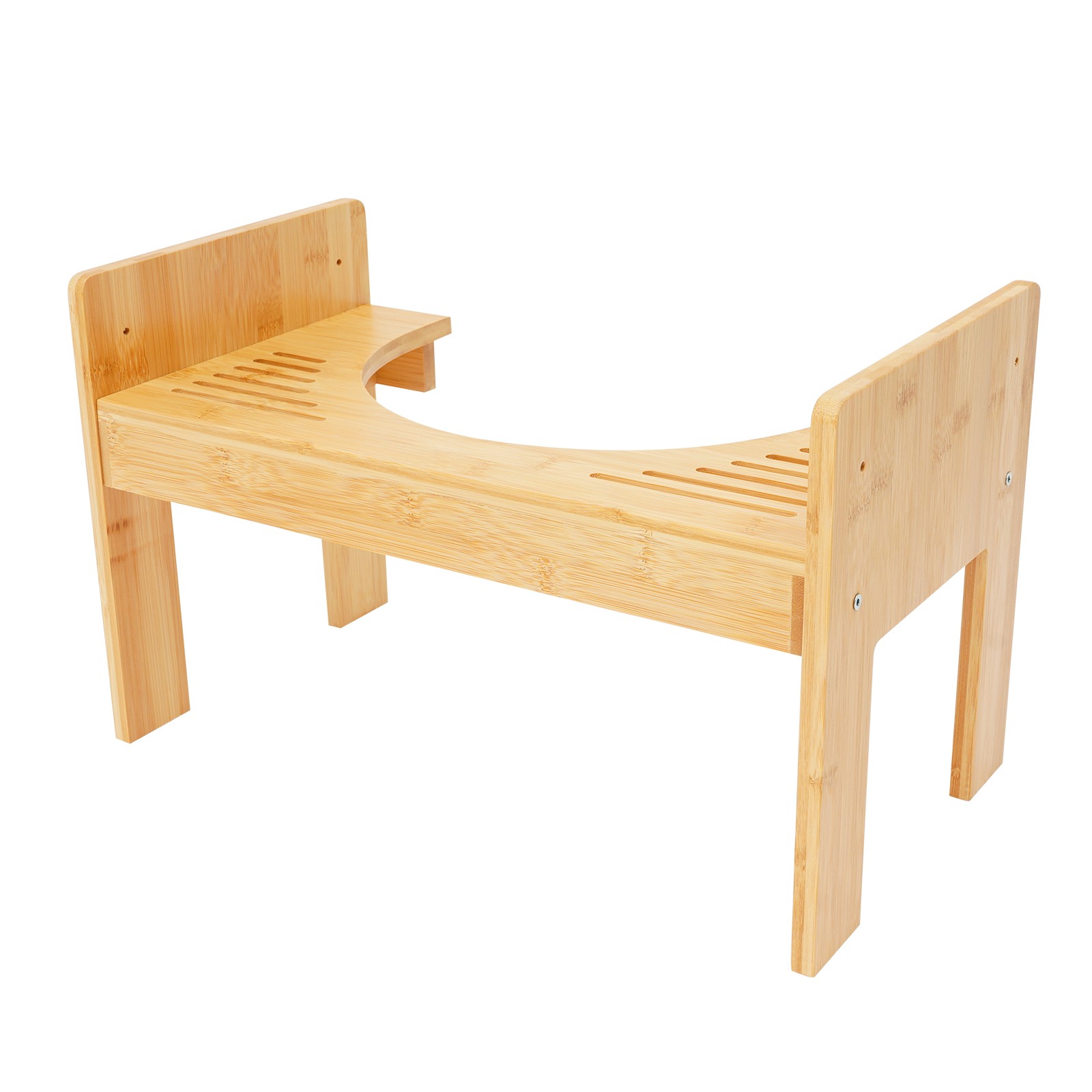 Adjustable Bamboo Toilet Stool Freestanding Rectangular Poop Stool 80kg Load