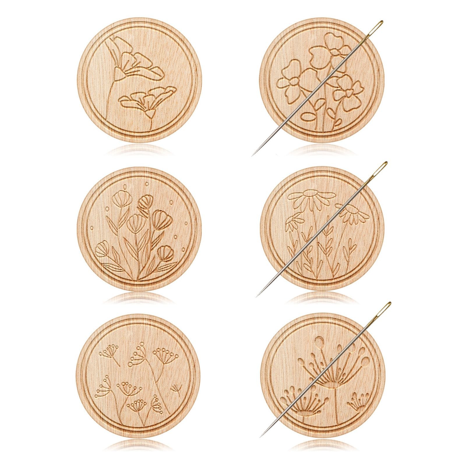 TXIN 6 Pieces Magnetic Needle Minder Holder Magnet Small, Natural