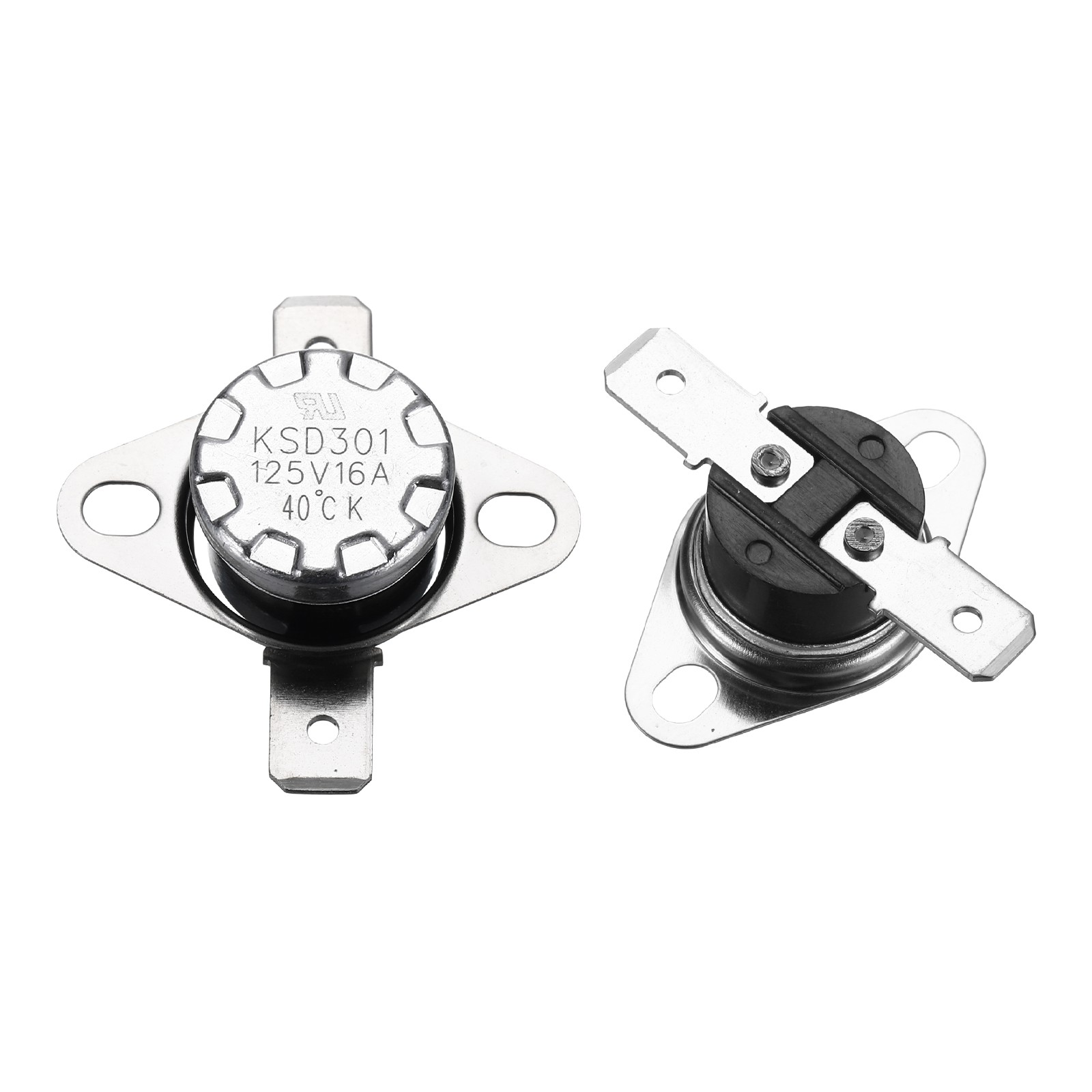 2 Pcs KSD301 Thermostat 40°C/104°F Snap Disc Temperature Switch Bakelite