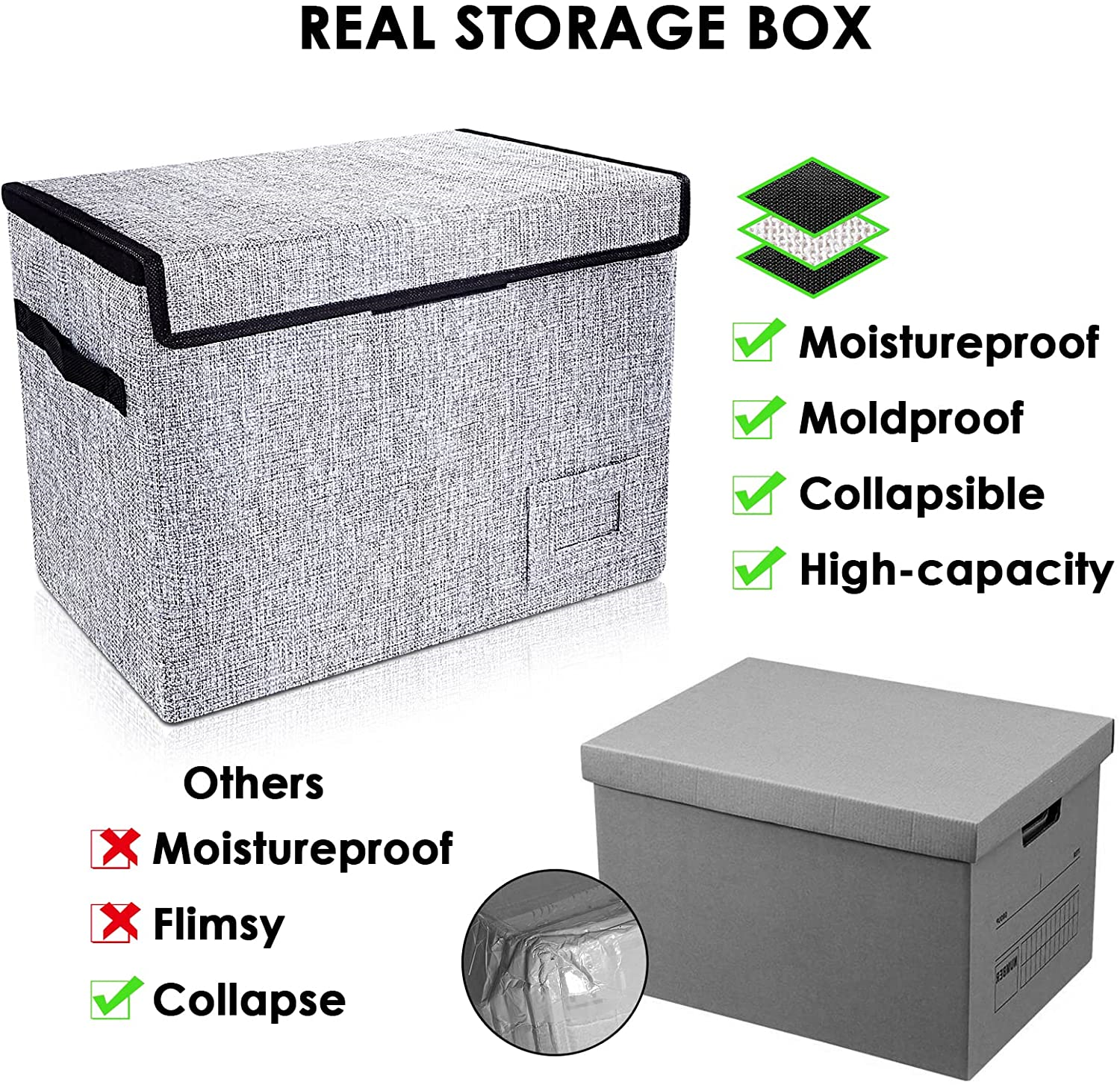 Leffis 2 Pack Comic Book Storage, Comic Book Box 15.5" X 7.5" X 11.3", Moldproof