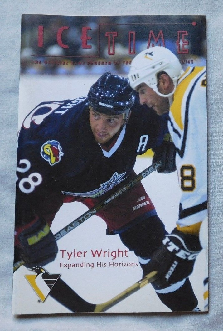 Ice Time Program 10/21/2000 Program Pittsburgh Penguins Vs Columbus Tyler Wright