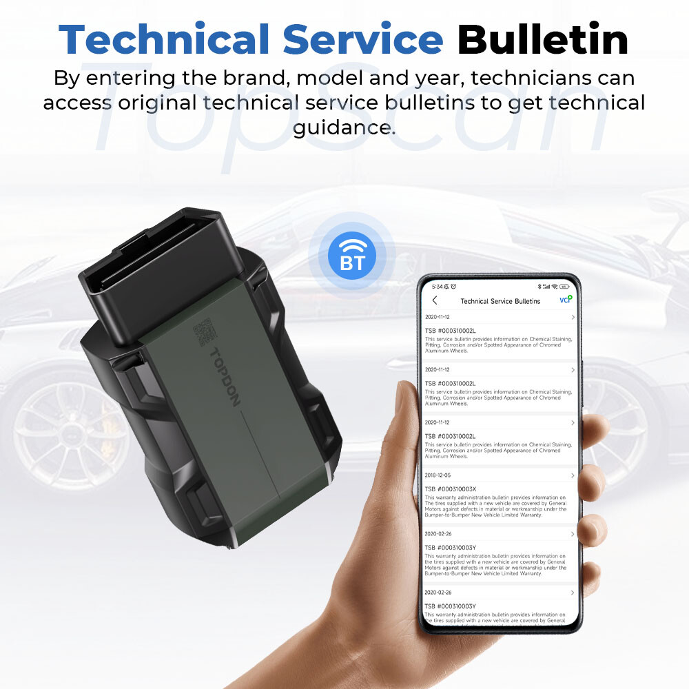 TOPDON TopScan OBD2 Scanner Bluetooth Diagnostic Tool Pro All System Active Test