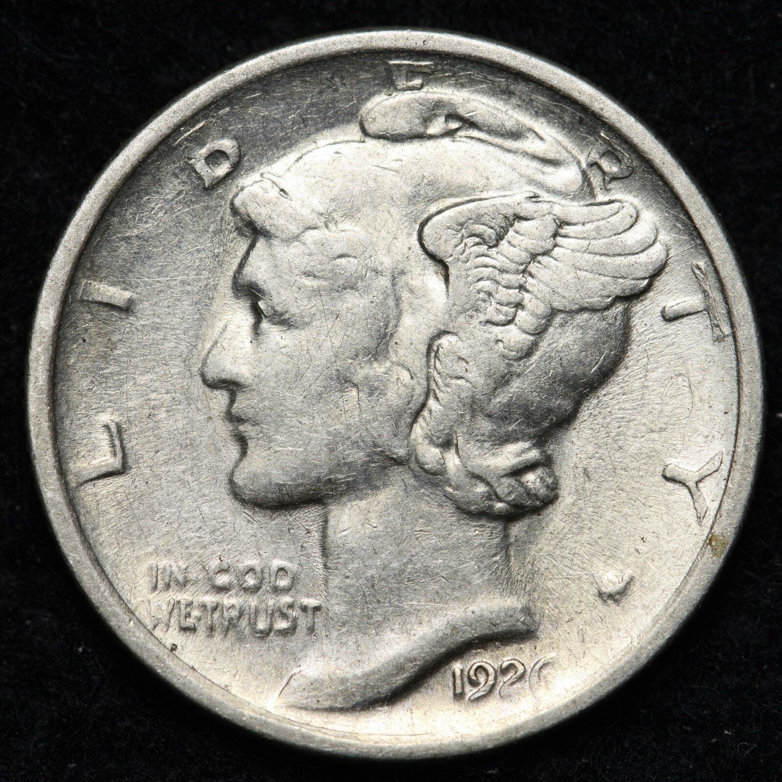 1926-D Mercury Silver Dime AU E254 TNE