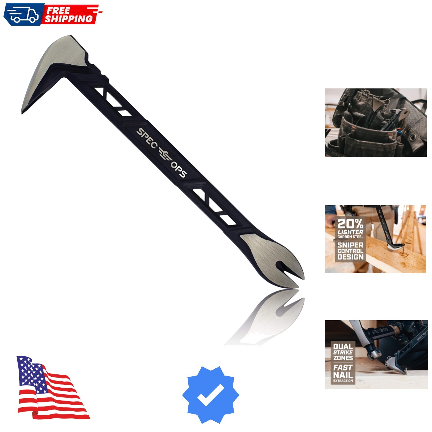 Tools 10" Nail Puller Cats Paw Pry Bar, High-Carbon Steel, 3% Donated to Vete...