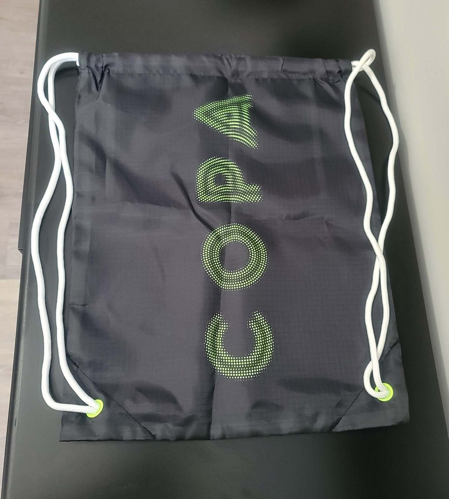 adidas COPA PURE III Black Green Drawstring Gym Bag Adjustable Carrying Strap