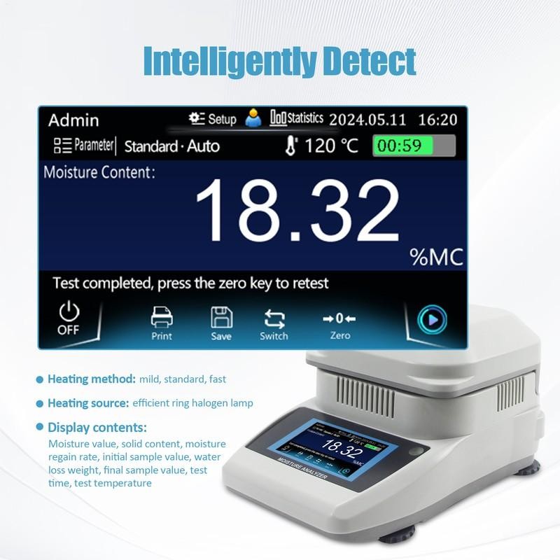 Lab Moisture Analyzer Rapid Moisture Tester Halogen Heating Moisture Meter 110V-