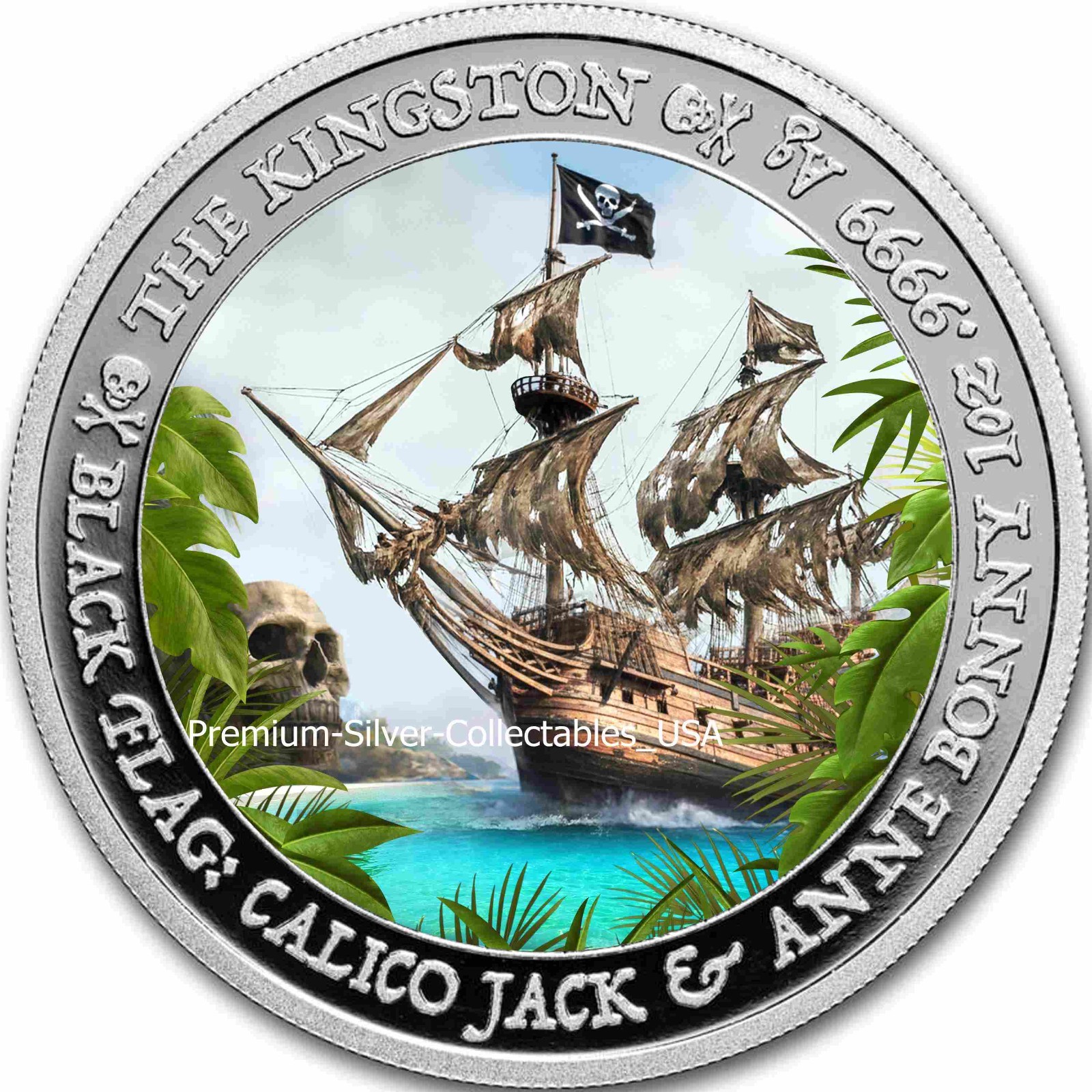 2024 Tuvalu Black Flag Series "The Kingston" 1 Ounce Pure Silver Colorized Coin!