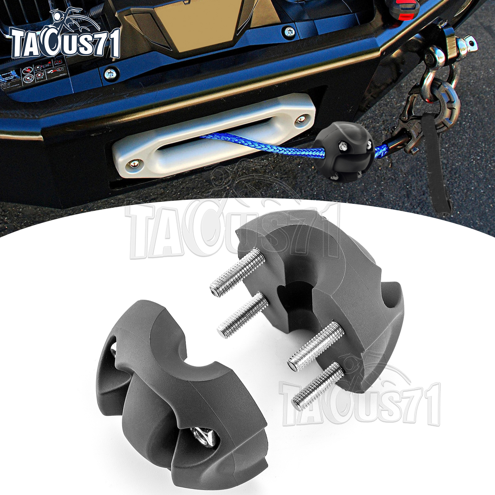 Winch Split Cable Hook Stopper Trailer Tow Rope Saver Rubber For Kawasaki