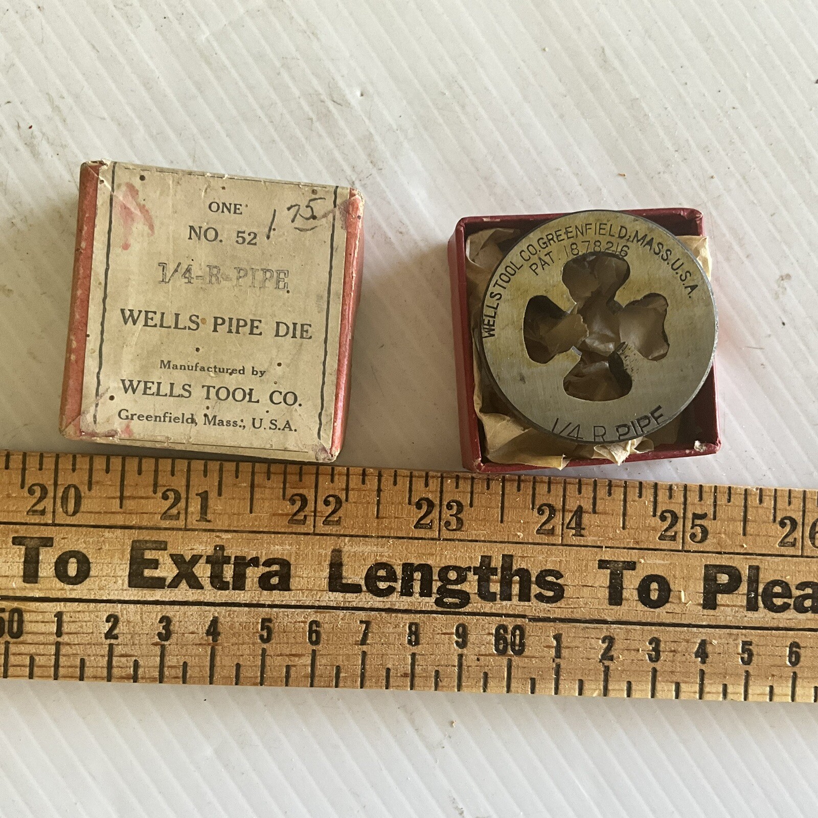 Vintage NOS 1/4 R Pipe Wells Tool Co. 1-3/4” OD Made in USA 🇺🇸