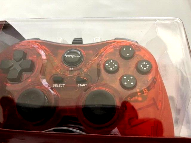 TTX Tech PC and PlayStation 3 PS3 USB Wired Controller RED Brand New