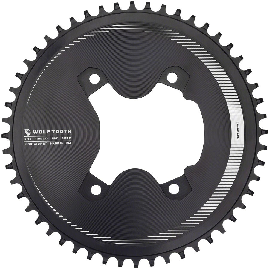 Wolf Tooth Aero 110 Asymmetric BCD Chainring - 52t, 110 Asymmetric BCD, 4-Bolt,