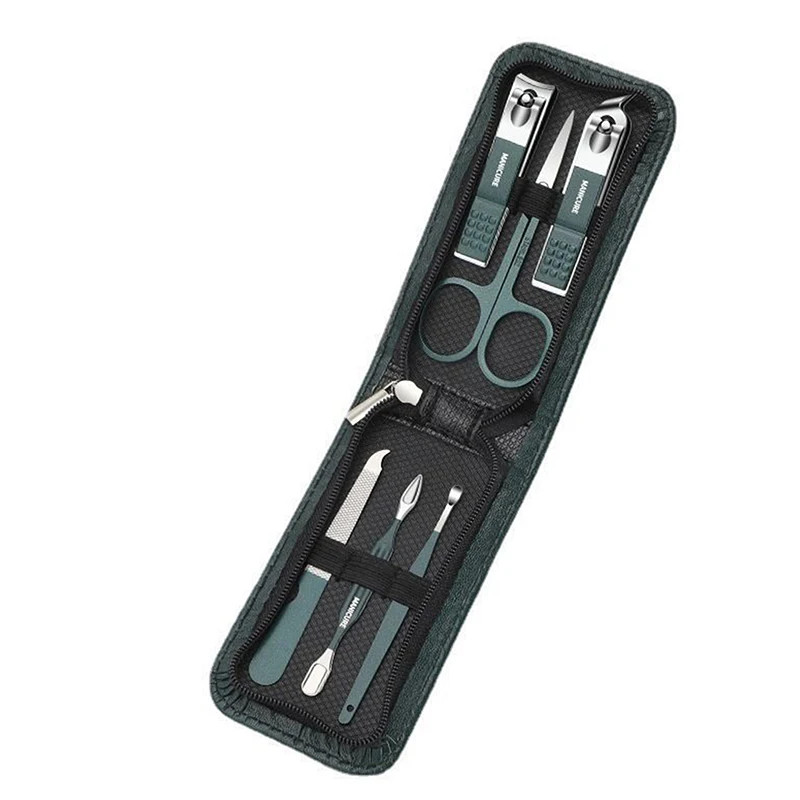 6 Pcs Portable Luxury Manicure Sets Pedicure Kits Bright Black Nail Clipper Set