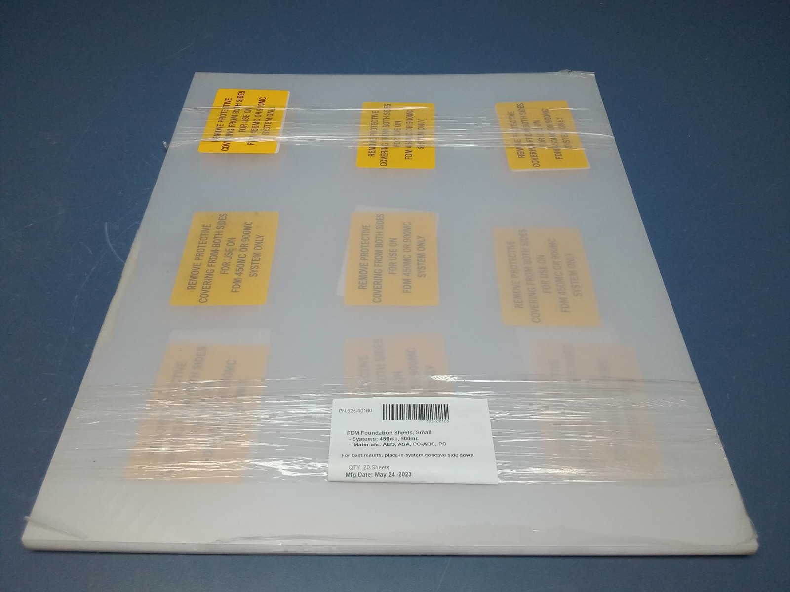 Lot of 20 FDM Foundation Sheets 325-00100 For 450mc 900mc ABS ASA PC-ABS PC NEW
