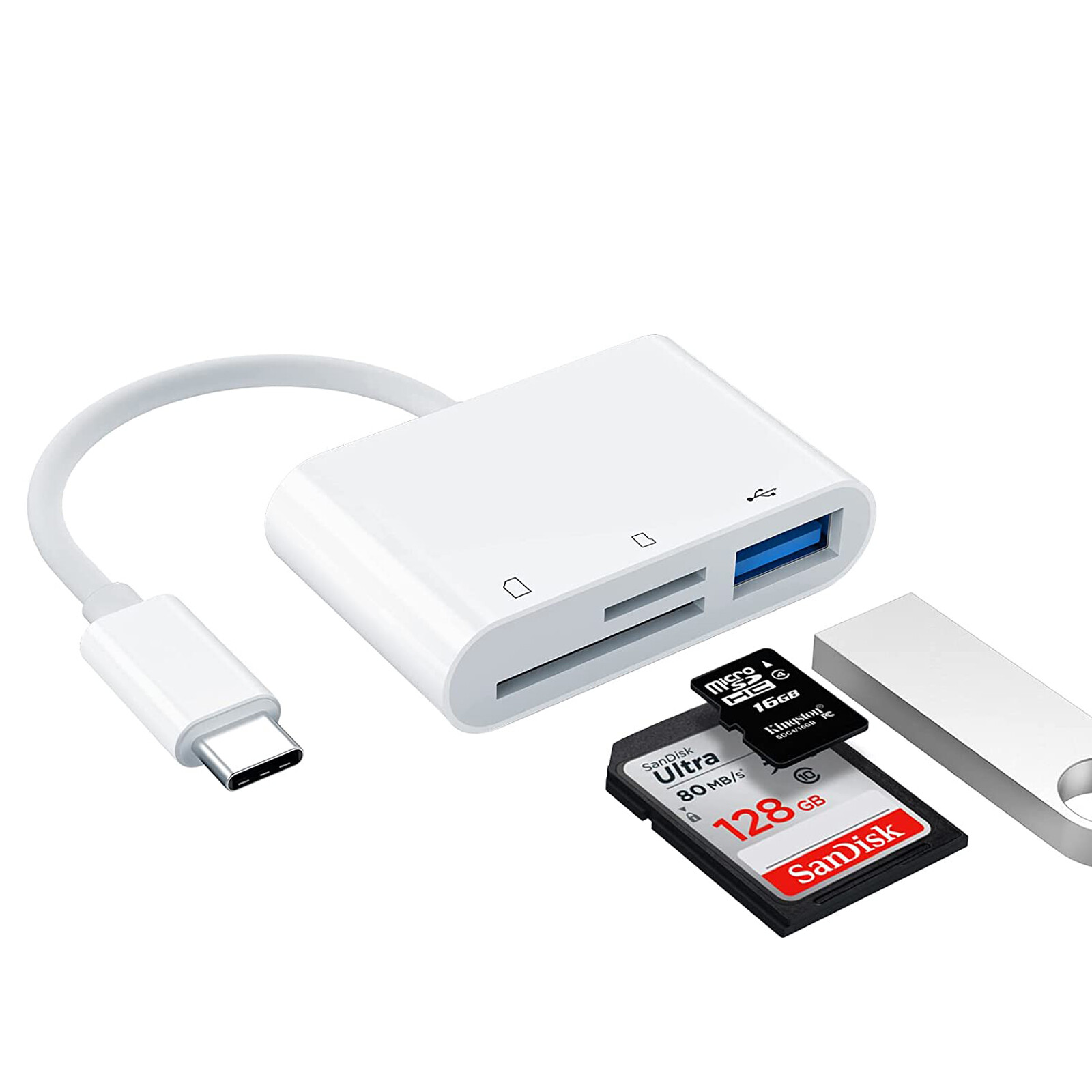 For Apple iPhone 15 Pro Max Plus USB Stick SD TF Card Reader Type C OTG Adapter