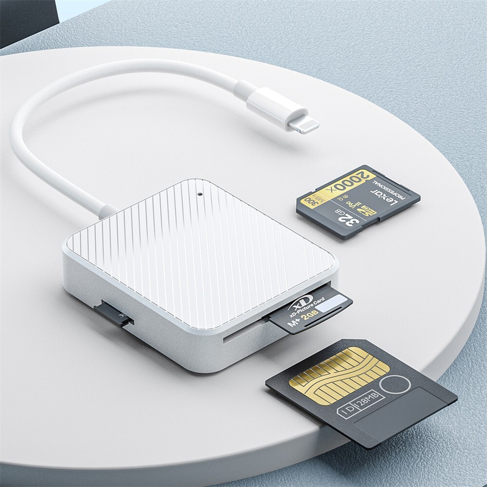 Portable 4 in 1 USB-C SmartMedia M2 SD XD Card Reader Adapter For iPhone Android