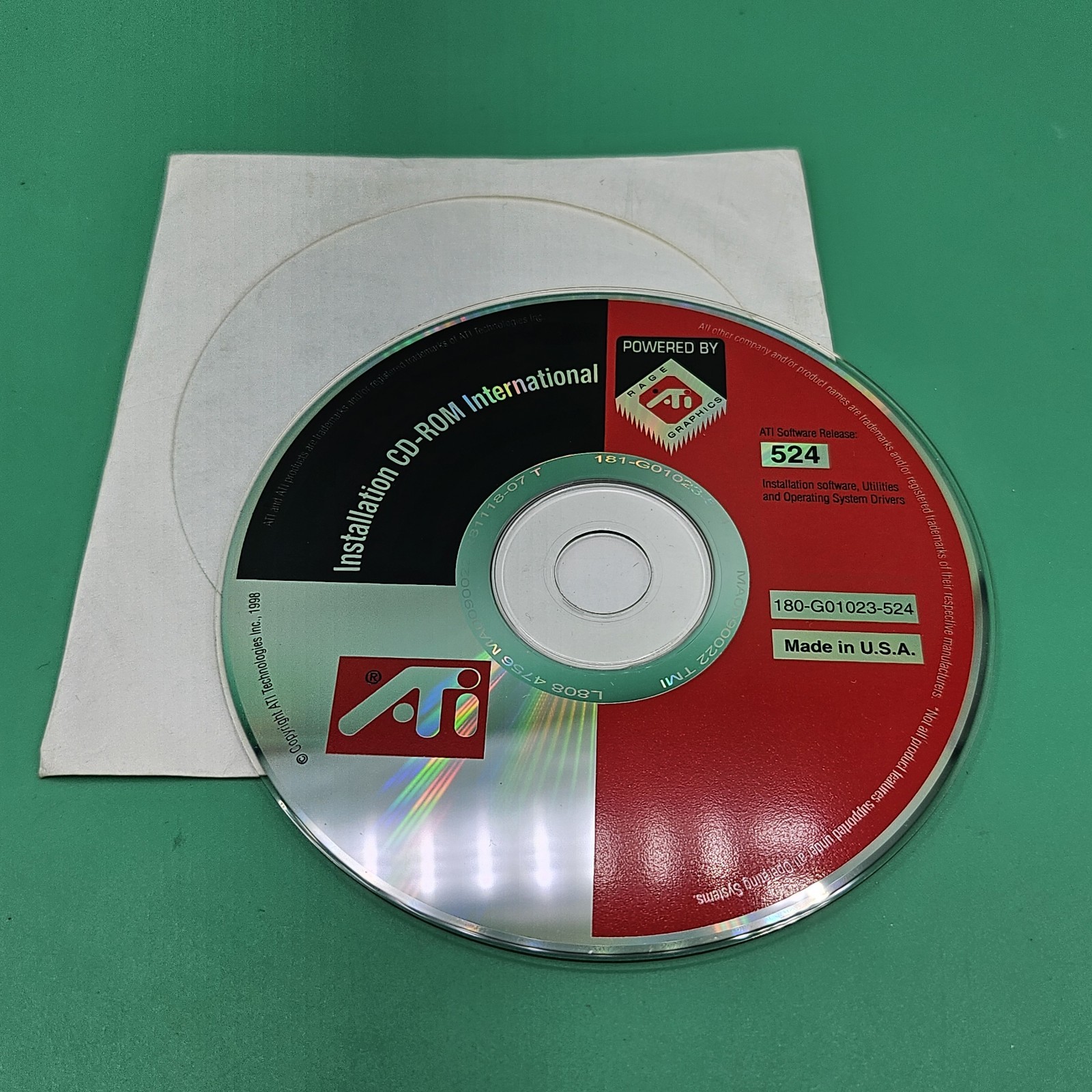Vintage ATI's Installation CD-ROM 524 Release International 1998 Driver Download